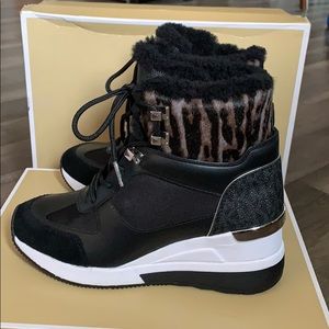 MICHAEL Michael Kors Liv Leather Zebra Print